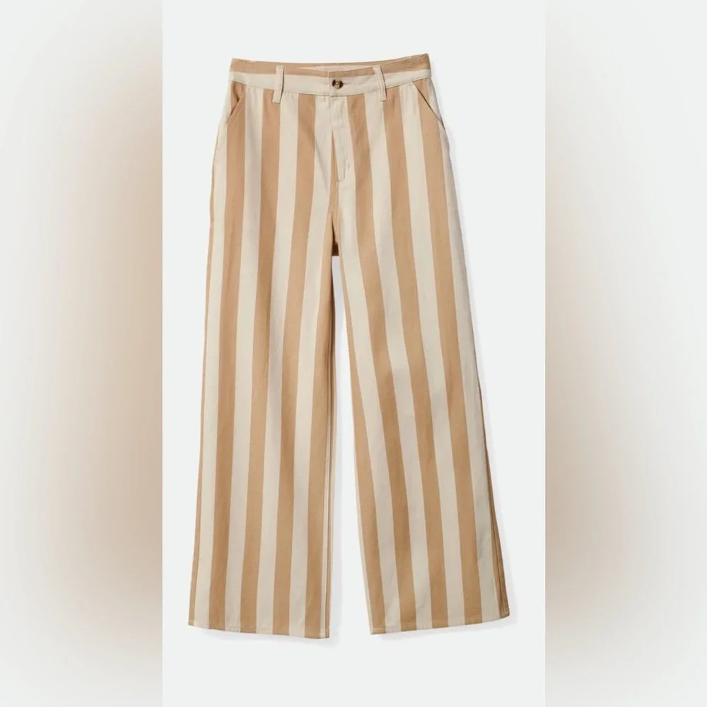 NWOT Brixton Victory wide leg pants in sand - Picture 1 of 9